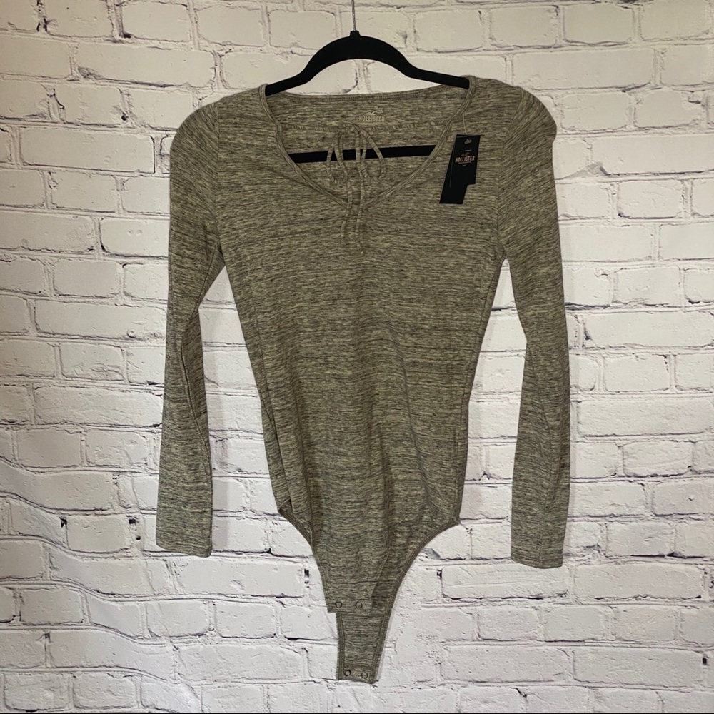 Hollister Tie Front Long Sleeve Bodysuit NWT